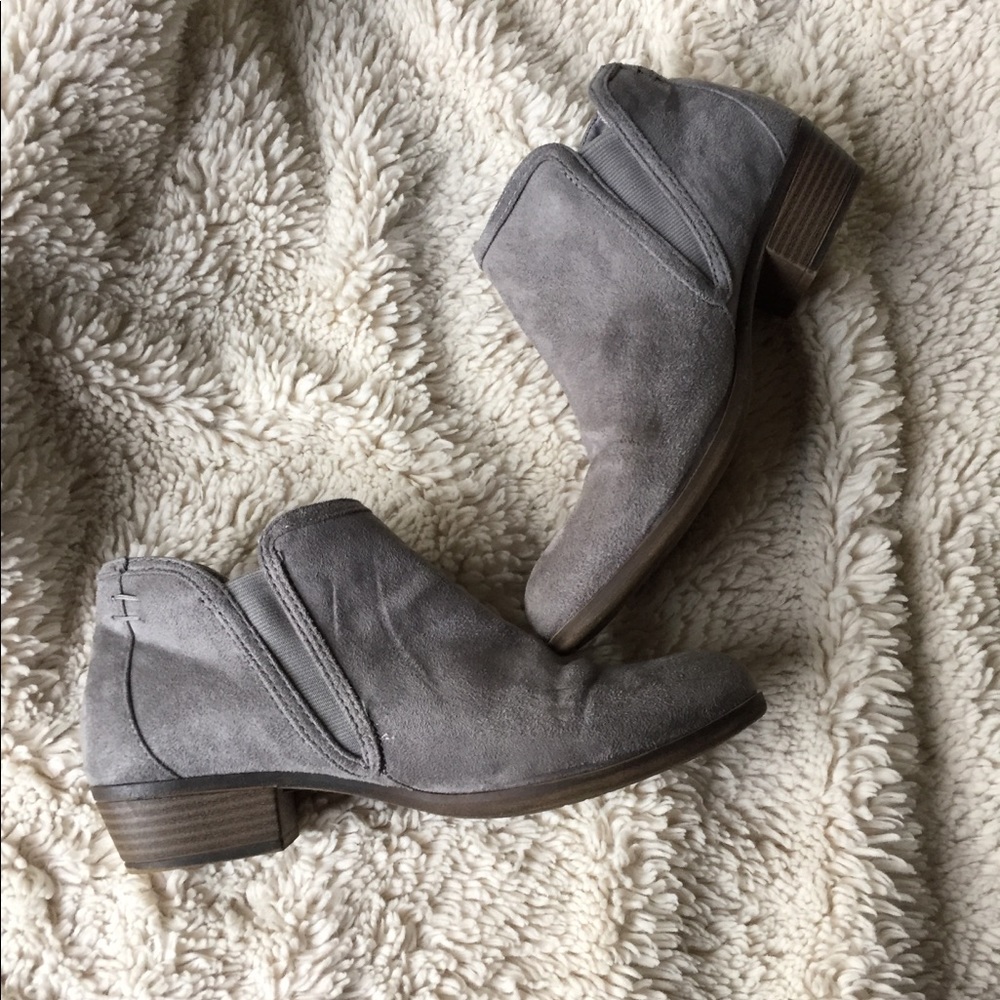 Grey suede ankle booties